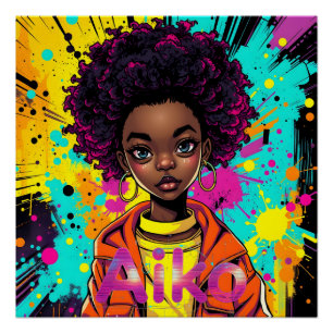 Póster AiKo Grunge Gráfico #1