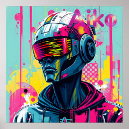 Póster AiKo Grunge Gráfico #3