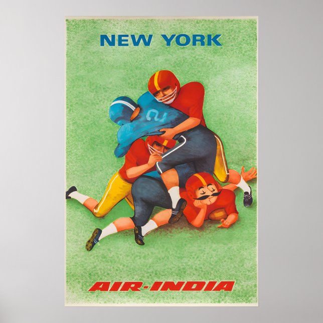 Póster Air India - New York - Travel Poster Prints (Frente)
