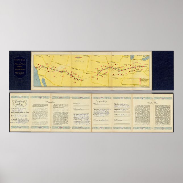 Póster Air Route from Los Angeles to Columbus (Frente)