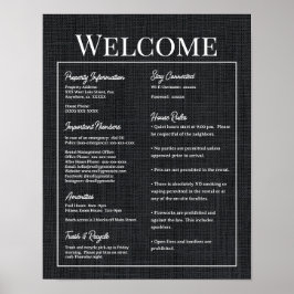 Póster Airbnb Rótulo de Información de Alquiler de Vacaci