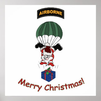 Póster Airborne Santa