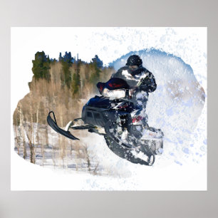 Póster Airborne Snowmobile
