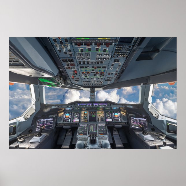 Póster Airbus A380 Cockpit (Frente)