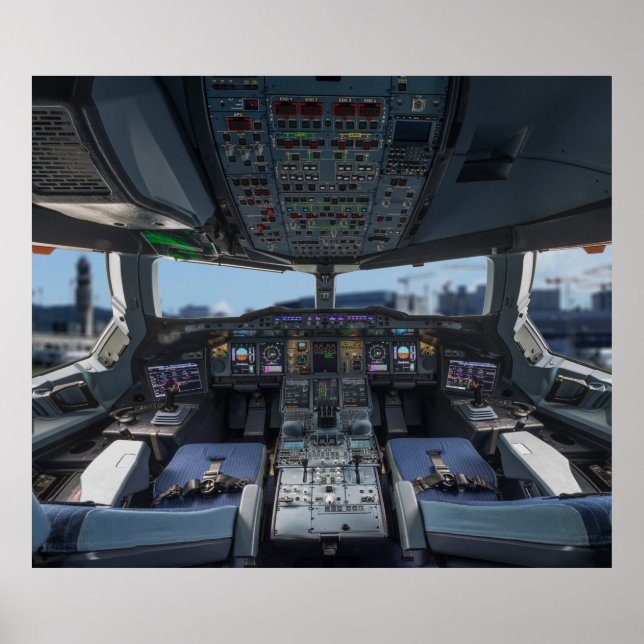 Póster Airbus A380 Cockpit (Frente)