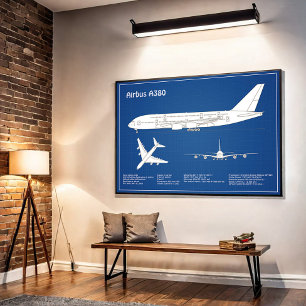 Póster Airbus a380 - Planes de Planes de Plano de Plano d