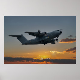 Póster Airbus A400M Al Atardecer