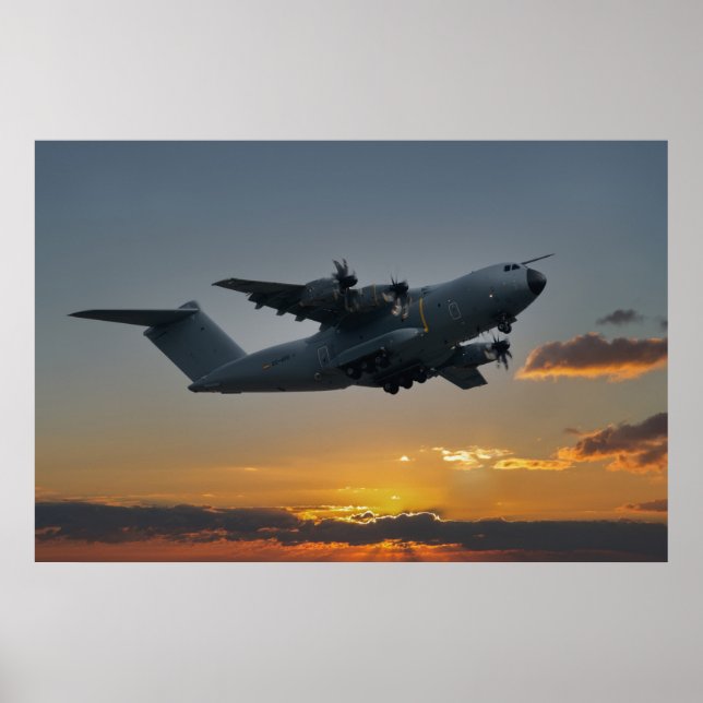 Póster Airbus A400M Al Atardecer (Frente)