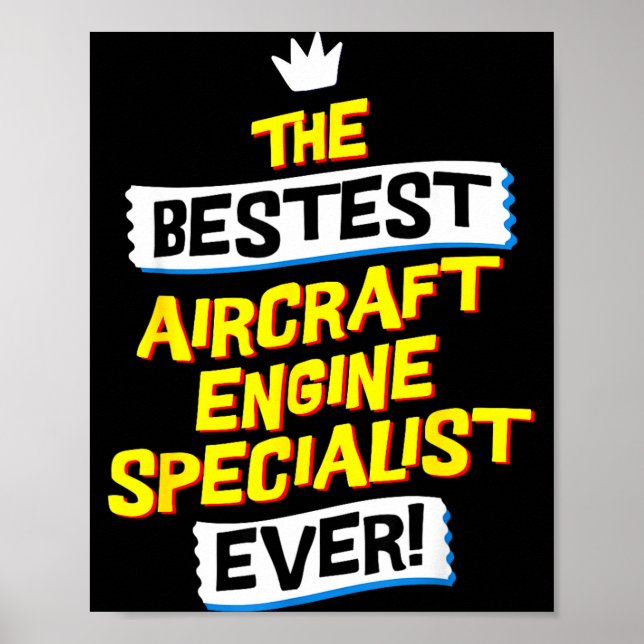 Póster Aircraft Engine Specialist, Funny Job Occupation  (Frente)