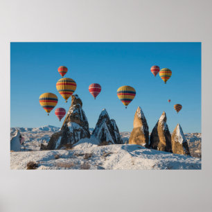 Póster Aire caliente que hincha en Cappadocia