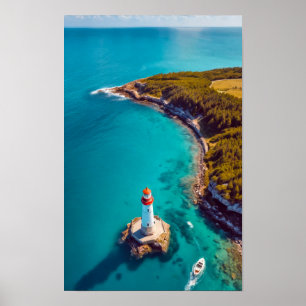 Póster Aire de aguas azules de la naturaleza marina del f