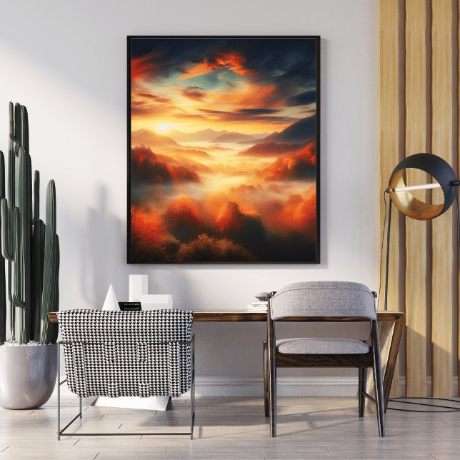 Póster Aire ungle Paisaje Árboles rojos y Mar de la Nube  (Subido por el creador)