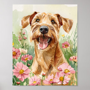 Póster Airedale Terrier Dog Art - Pared acuarela