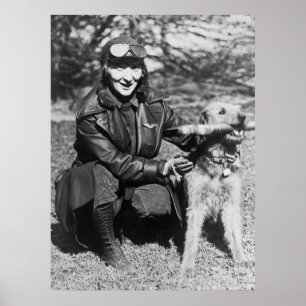Póster Airedale y Aviatrix, los años 20 tempranos