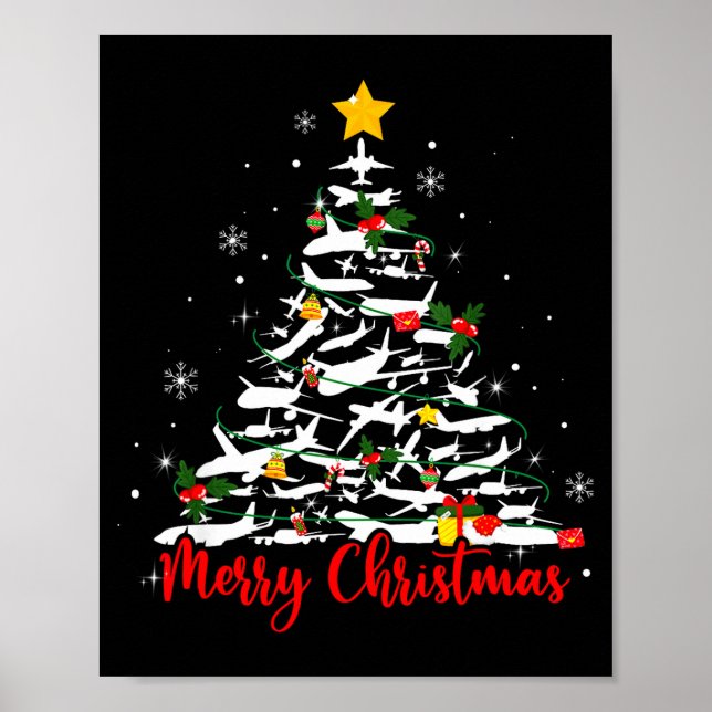 Póster Airplane Christmas Tree Most Likely Lot Merry Chri (Frente)