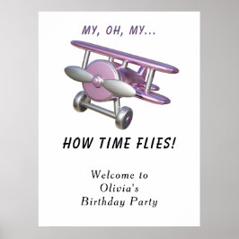 Póster Airplane Kids Birthday