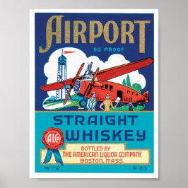 Póster Airport Straight Whiskey Boston Massachusetts