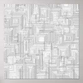 Póster Airy Layered Labyrinth Decoupage Template Line Art