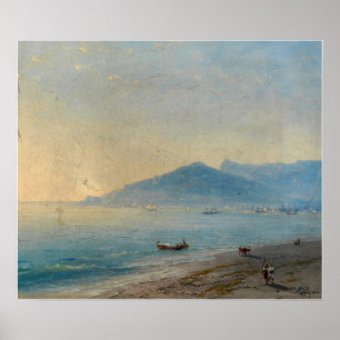 Póster Aivazovsky - Bahía de Yalta con Magobi y Ai Petri 