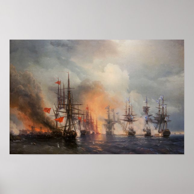 Póster Aivazovsky - Batalla De Sinope (Frente)