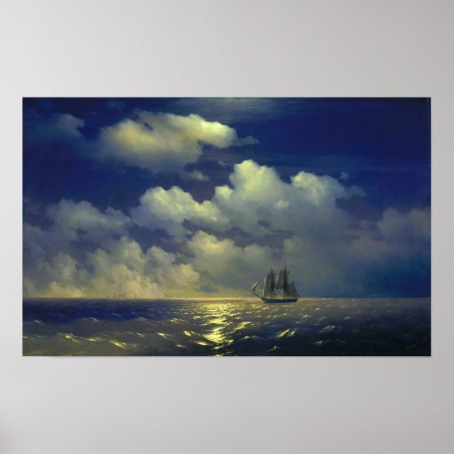 Póster Aivazovsky - Brig Mercury, Victoria Sobre 2 Turcos (Frente)