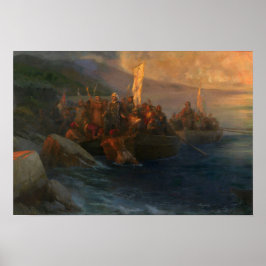 Póster Aivazovsky - Desembarco De Christopher Columb...