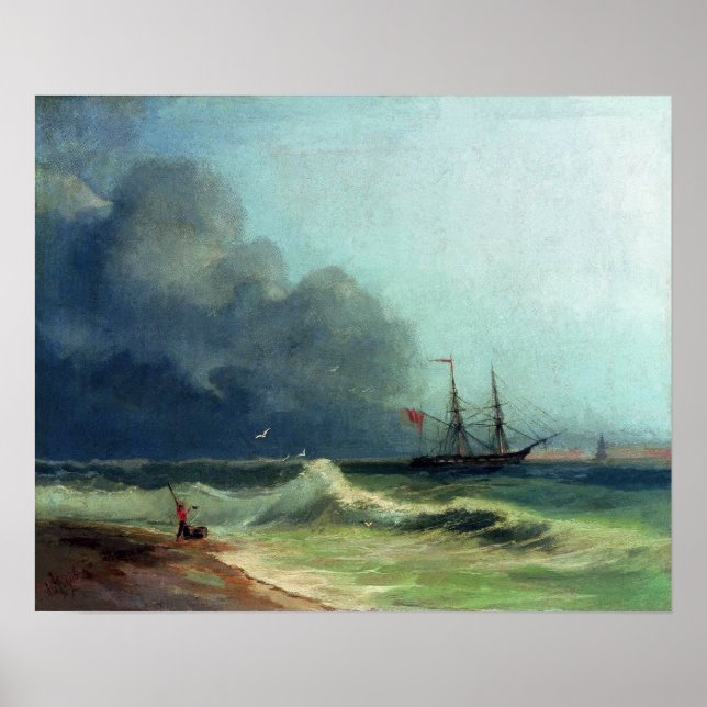 Póster Aivazovsky - El mar antes de la tormenta (Frente)