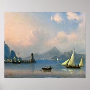 Póster Aivazovsky - Estrecho marino con el faro