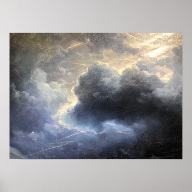 Póster Aivazovsky - Fragmento Oblaka i Molnii (Frente)