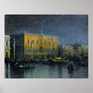 Póster Aivazovsky - Lluvia en el palacio de Venecia a la