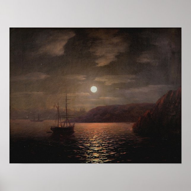 Póster Aivazovsky - Noche De La Luna En El Mar Negro (Frente)