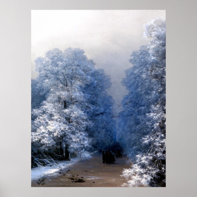 Póster Aivazovsky - Paisaje invernal (Frente)