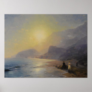 Póster Aivazovsky - Pushkin En La Costa