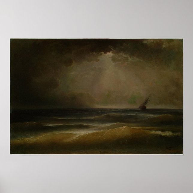 Póster Aivazovsky - Tormenta 1880 (Frente)