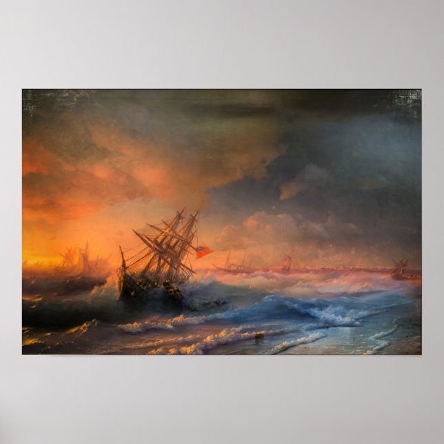 Póster Aivazovsky - Tormenta por Evpatoria (Frente)