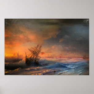 Póster Aivazovsky - Tormenta sobre Evpatoria