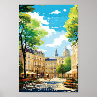 Aix en Provence Francia ilustracion de viajes vint