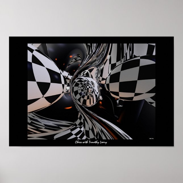 Póster Ajedrez con Timothy Leary (Frente)