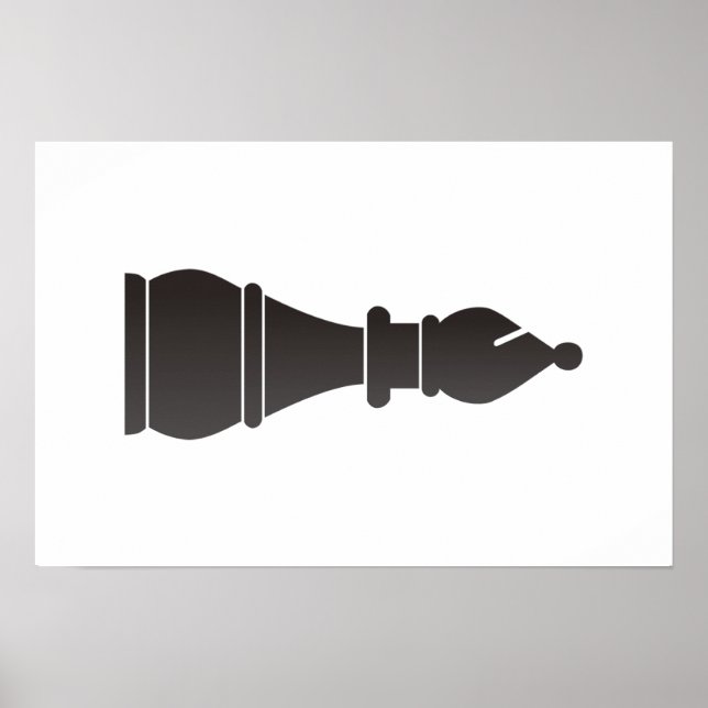 Póster Ajedrez de obispo negro (Frente)