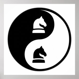 Póster Ajedrez de Yin Yang