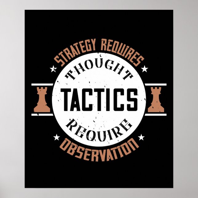 Póster Ajedrez - La estrategia requiere reflexión (Frente)