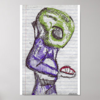 Póster Ajeno verde de observación