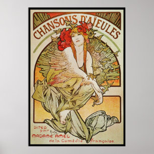 PÓSTER ` AJEULES DE ALFONSO MUCHA CHANSONS D