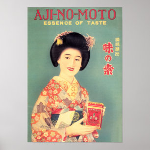 Póster AJINOMOTO Anunciando la cosecha japonesa Lady Geis