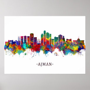 Póster Ajman UAE Skyline
