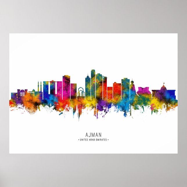 Póster Ajman UAE Skyline (Frente)