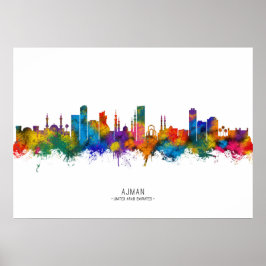 Póster Ajman UAE Skyline