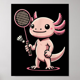 Póster Ajolote Jugador de Bádminton Lanzadera Deporte