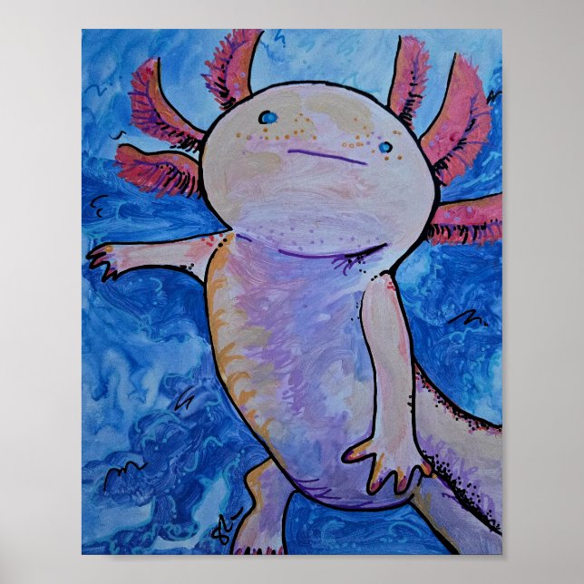 Póster Ajolote Rosa  (Frente)