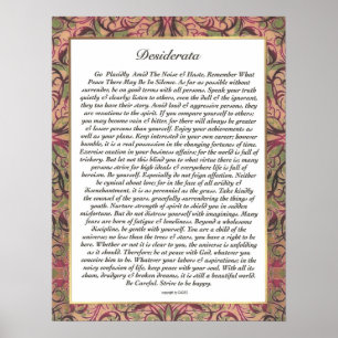 Póster Ajuste multicolor de los DESIDERÁTUMS